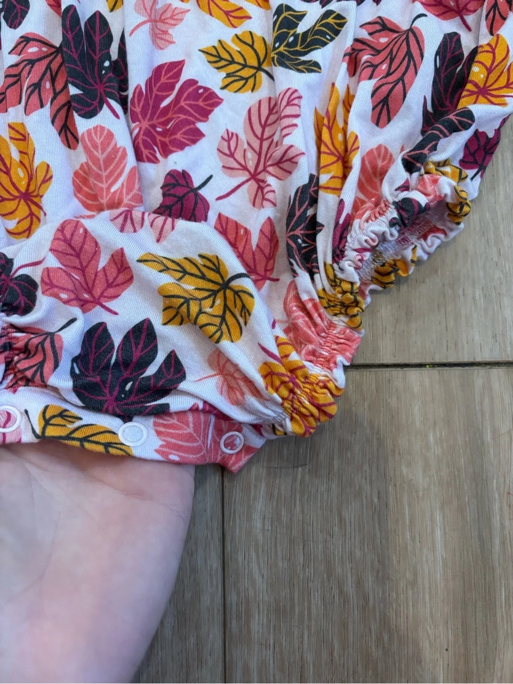 Posh Peanut Autumn Leaf Print Baby Pajama romper
